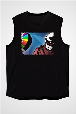 Daft Punk Siyah Unisex Kolsuz Tişört