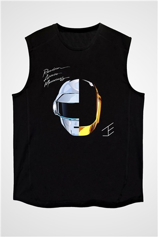 Daft Punk Siyah Unisex Kolsuz Tişört