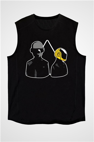 Daft Punk Siyah Unisex Kolsuz Tişört