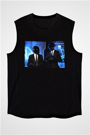Daft Punk Siyah Unisex Kolsuz Tişört