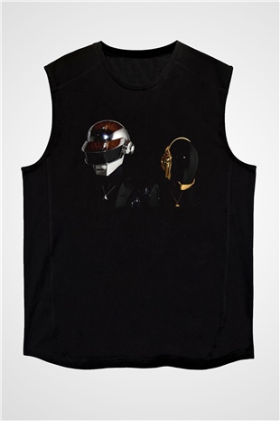 Daft Punk Siyah Unisex Kolsuz Tişört