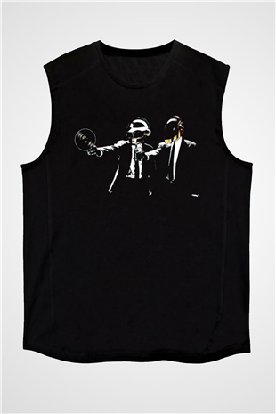 Daft Punk Siyah Unisex Kolsuz Tişört