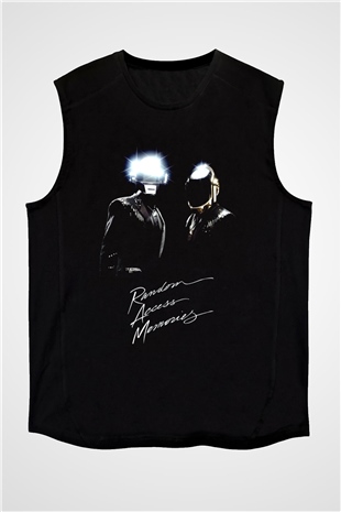 Daft Punk Siyah Unisex Kolsuz Tişört