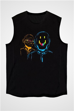 Daft Punk Siyah Unisex Kolsuz Tişört