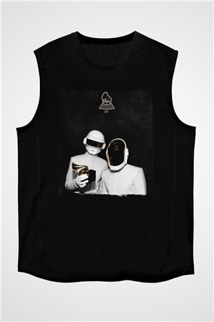 Daft Punk Siyah Unisex Kolsuz Tişört
