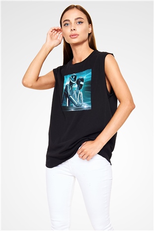 Daft Punk Siyah Unisex Kolsuz Tişört
