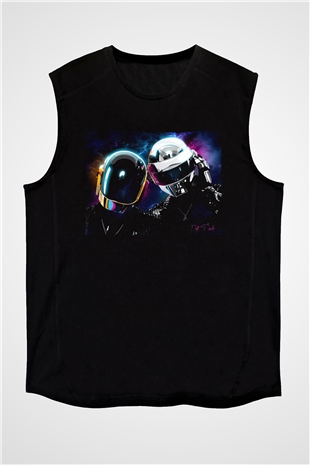 Daft Punk Siyah Unisex Kolsuz Tişört