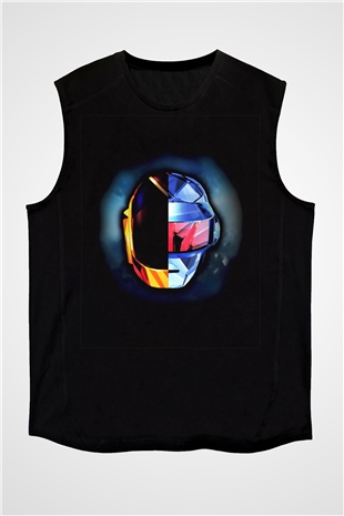 Daft Punk Siyah Unisex Kolsuz Tişört