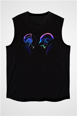 Daft Punk Siyah Unisex Kolsuz Tişört