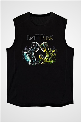 Daft Punk Siyah Unisex Kolsuz Tişört