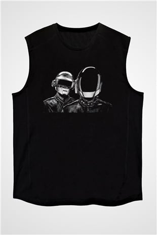 Daft Punk Siyah Unisex Kolsuz Tişört