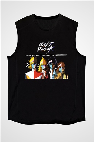 Daft Punk Siyah Unisex Kolsuz Tişört