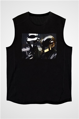 Daft Punk Siyah Unisex Kolsuz Tişört