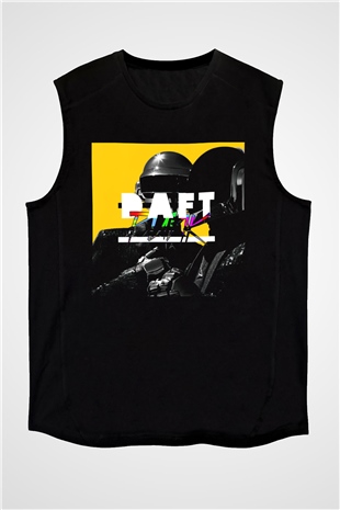 Daft Punk Siyah Unisex Kolsuz Tişört