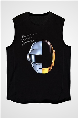 Daft Punk Siyah Unisex Kolsuz Tişört