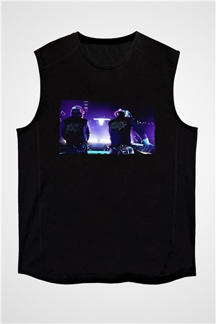Daft Punk Siyah Unisex Kolsuz Tişört