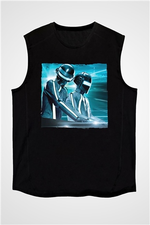 Daft Punk Siyah Unisex Kolsuz Tişört