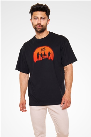Daft Punk Siyah Unisex Oversize Tişört T-Shirt
