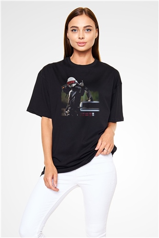 Daft Punk Siyah Unisex Oversize Tişört T-Shirt