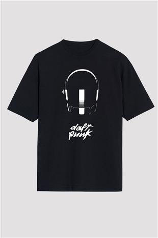 Daft Punk Siyah Unisex Oversize Tişört T-Shirt