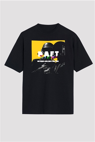 Daft Punk Siyah Unisex Oversize Tişört T-Shirt