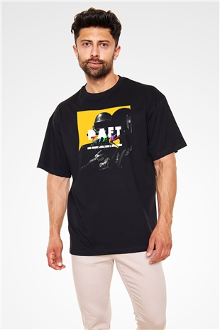 Daft Punk Siyah Unisex Oversize Tişört T-Shirt