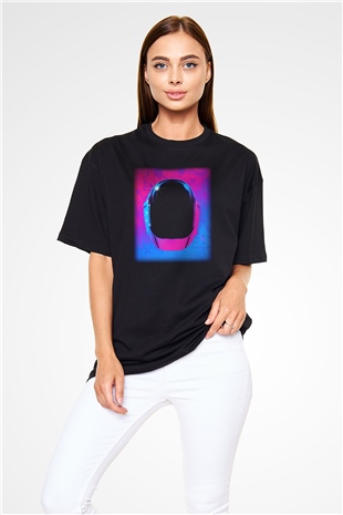 Daft Punk Siyah Unisex Oversize Tişört T-Shirt