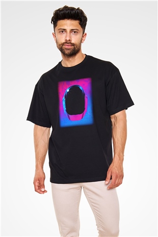 Daft Punk Siyah Unisex Oversize Tişört T-Shirt