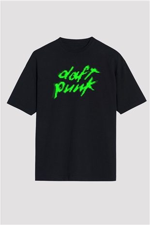 Daft Punk Siyah Unisex Oversize Tişört T-Shirt