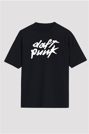 Daft Punk Siyah Unisex Oversize Tişört T-Shirt