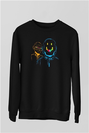 Daft Punk Siyah Unisex Sweatshirt