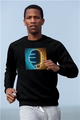 Daft Punk Siyah Unisex Sweatshirt