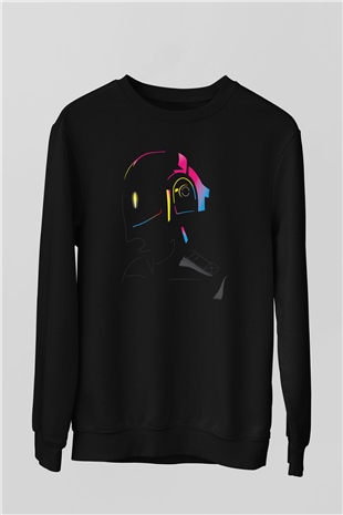 Daft Punk Siyah Unisex Sweatshirt