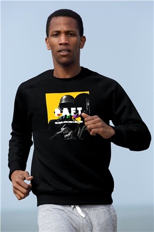 Daft Punk Siyah Unisex Sweatshirt