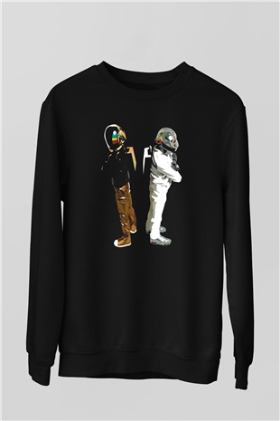 Daft Punk Siyah Unisex Sweatshirt