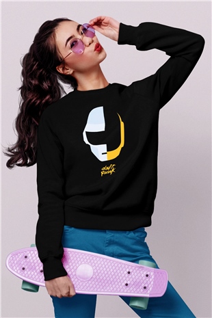 Daft Punk Siyah Unisex Sweatshirt