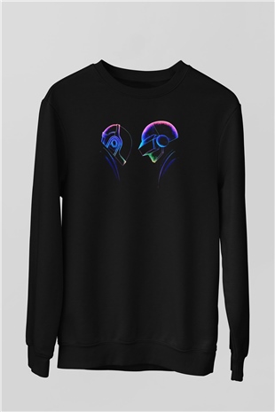Daft Punk Siyah Unisex Sweatshirt