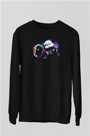 Daft Punk Siyah Unisex Sweatshirt