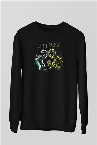 Daft Punk Siyah Unisex Sweatshirt