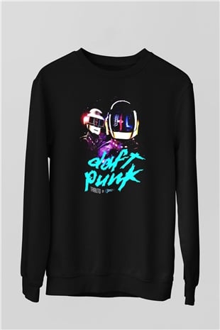 Daft Punk Siyah Unisex Sweatshirt