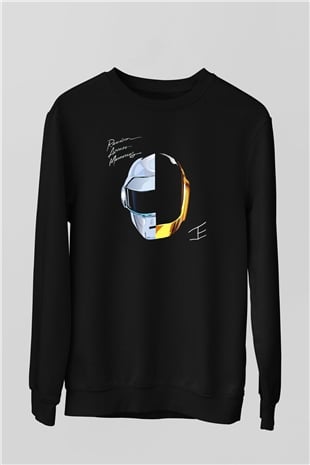 Daft Punk Siyah Unisex Sweatshirt