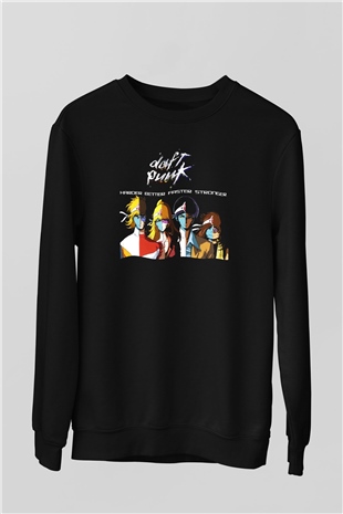 Daft Punk Siyah Unisex Sweatshirt