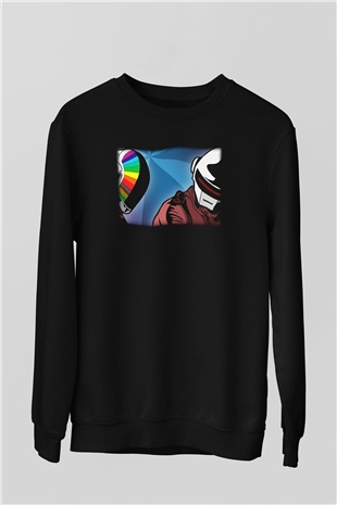 Daft Punk Siyah Unisex Sweatshirt
