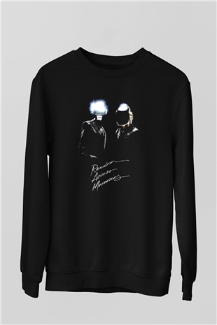Daft Punk Siyah Unisex Sweatshirt