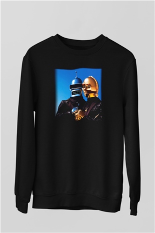 Daft Punk Siyah Unisex Sweatshirt