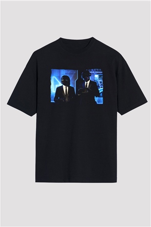 Daft Punk Siyah Oversize Tişört Oversize T-shirt - TişörtFabrikası