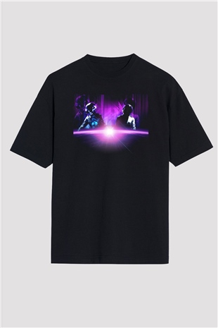 Daft Punk Siyah Oversize Tişört Oversize T-shirt - TişörtFabrikası