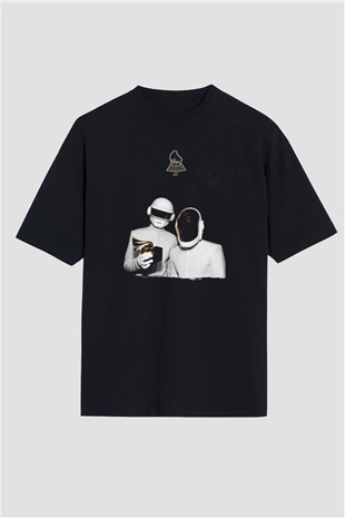 Daft Punk Siyah Oversize Tişört Oversize T-shirt - TişörtFabrikası