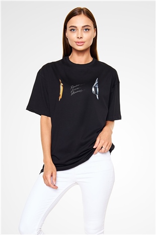 Daft Punk Siyah Oversize Tişört Oversize T-shirt - TişörtFabrikası