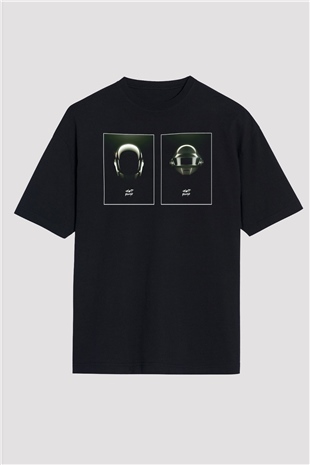 Daft Punk Siyah Oversize Tişört Oversize T-shirt - TişörtFabrikası